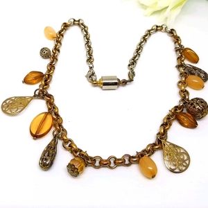 Gold charm necklace